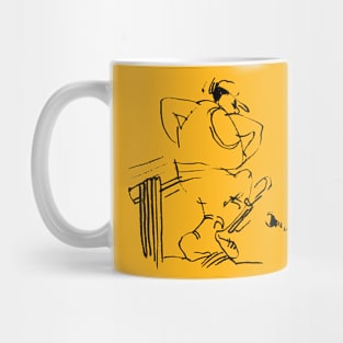 Cricket Player Illustration Mug